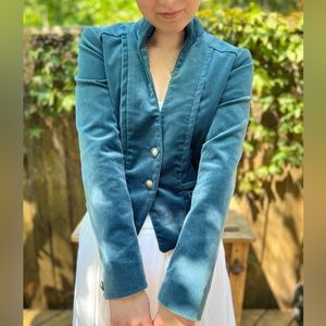 Blue Velvet Blazer / Jacket. Super cute, mint condition.